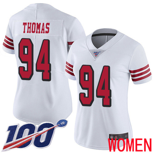 San Francisco 49ers Limited White Women Solomon Thomas NFL Jersey 94 100th Season Vapor Untouchable